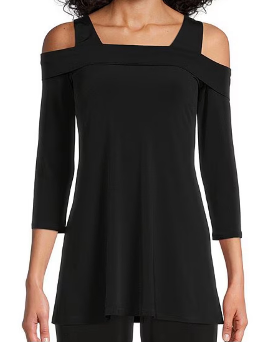 Eva Varro knit jersey off-the-shoulder tunic top